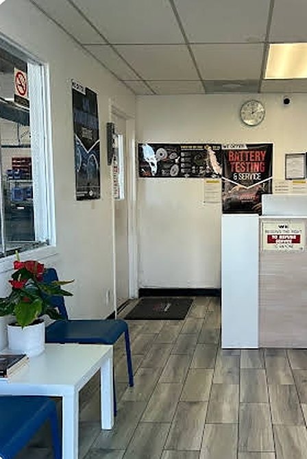 Clean, air-conditioned customer waiting area